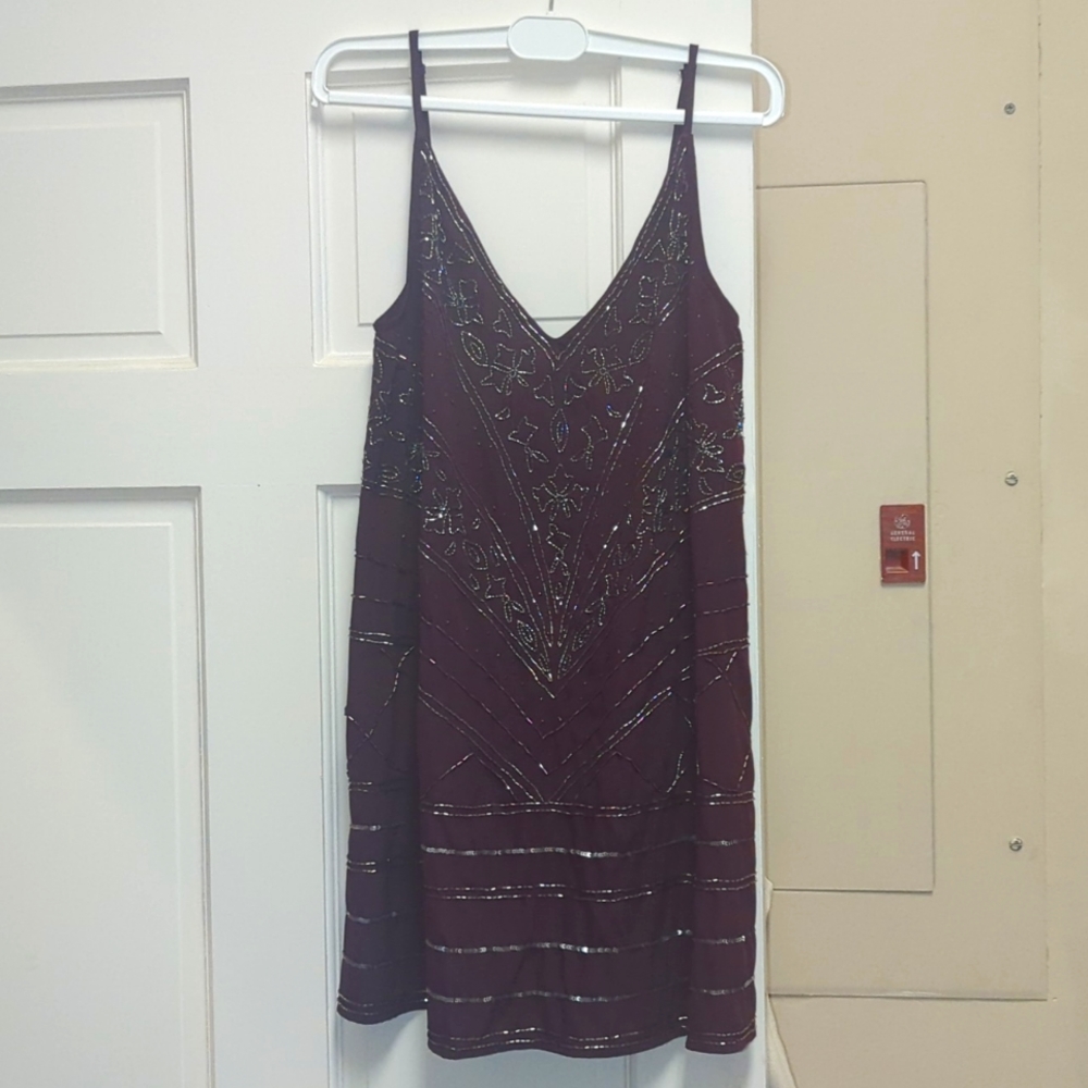 Free people! Burgundy sequin strappy dress